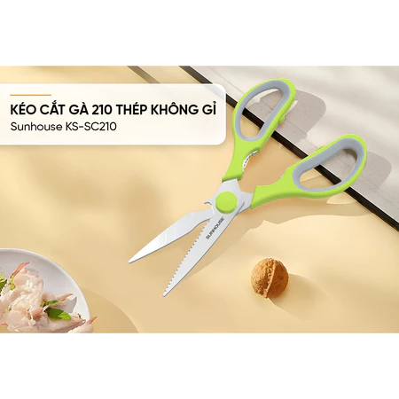 KÉO CẮT GÀ 210 THÉP KHÔNG GỈ SUNHOUSE KS-SC210 - Có thể cắt gà, thịt, cá, rau… - Hình ảnh 4