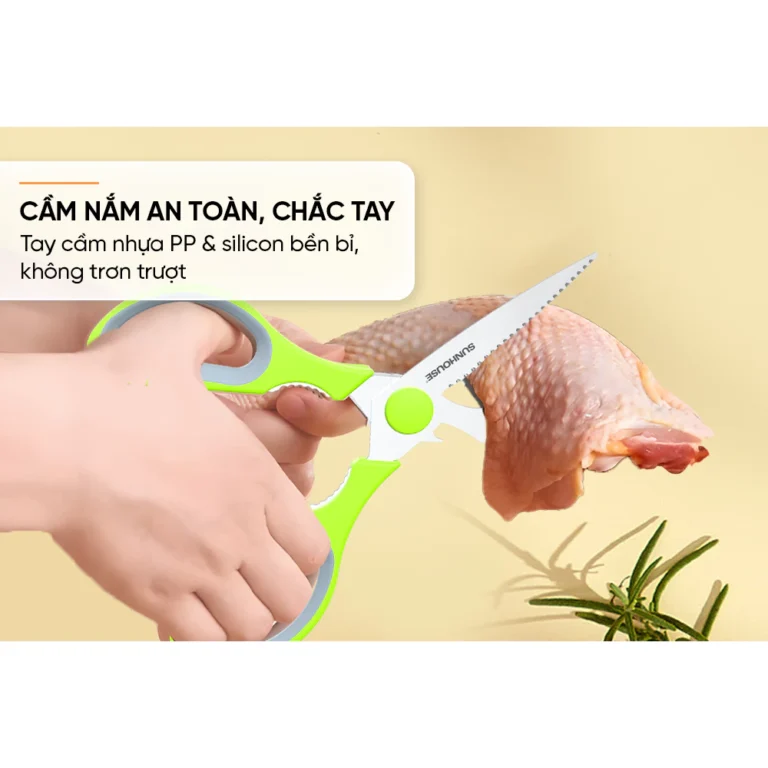 KÉO CẮT GÀ 210 THÉP KHÔNG GỈ SUNHOUSE KS-SC210 - Có thể cắt gà, thịt, cá, rau…